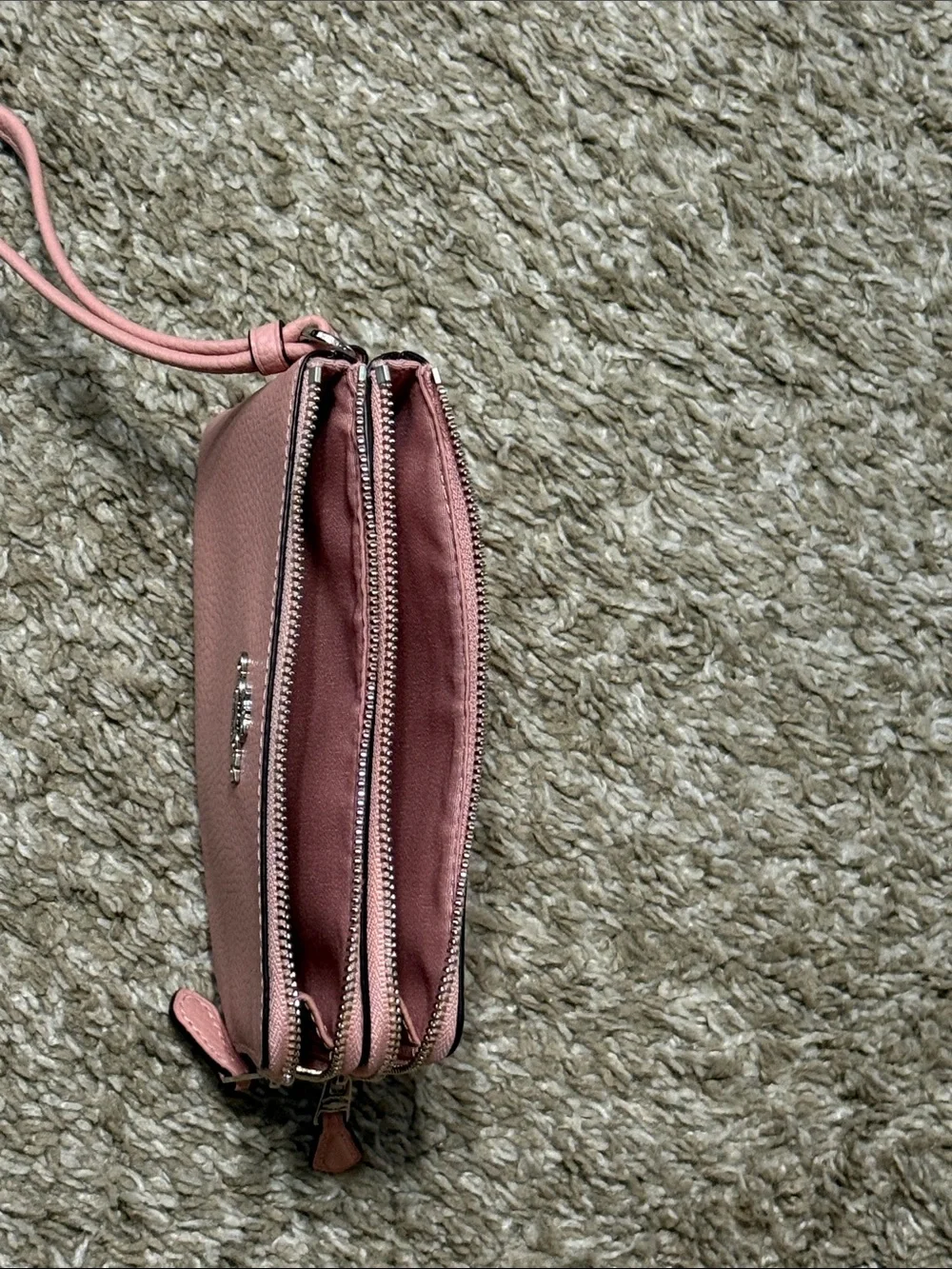 Coach Pink Pebbled Leather Wristlet